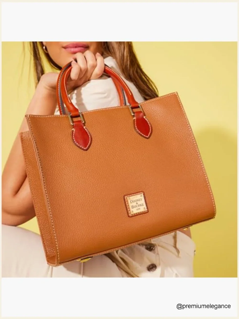 Pebble Grain Leather Satchel Handbag, Adjustable Crossbody Strap